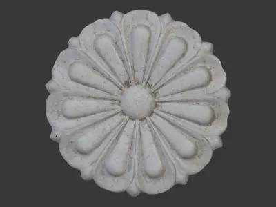  Floral Rosette Ornament Scan Low-poly 3D model
