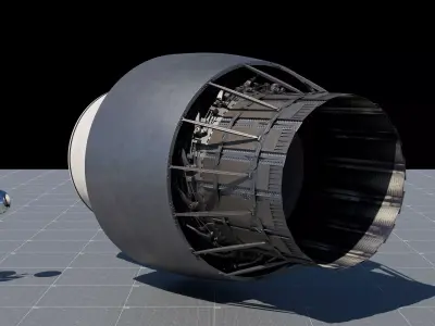 Jet engine nozzle 3D model purchase