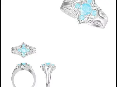 JCD Format Antique color stone rings for sale 3D print model