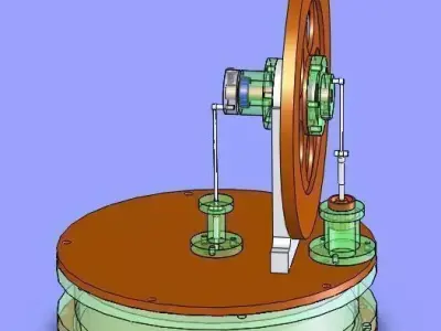 Stirling engine 3 Free 3D model