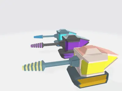 Free Low poly laser turret Free low-poly 3D model