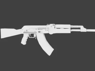 Low-Poly Amazing Colorized AK-47 Model Free low-poly 3D model