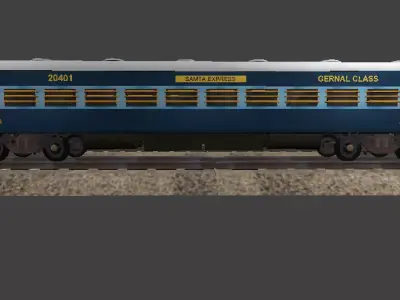 Indian ICF Train Coaches 3D model