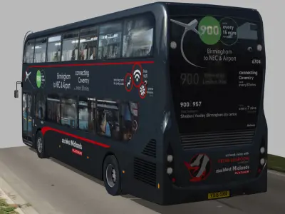 Alexander Dennis Enviro 400 MMC West Midlands Express Low-poly 3D model