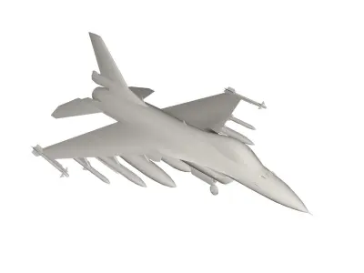 Jet military airplane 3D model