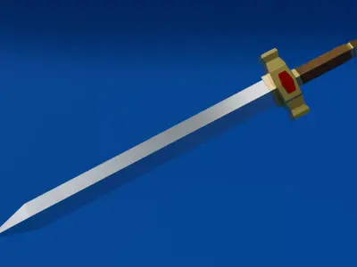 Stylized sword Free low-poly 3D model purchase