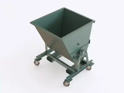 Industrial trash container 02 3D model