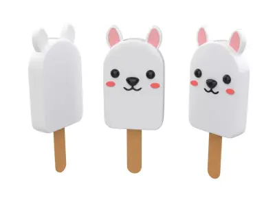 Cartoon Sheep Ice Cream Cute Low-poly 3D model