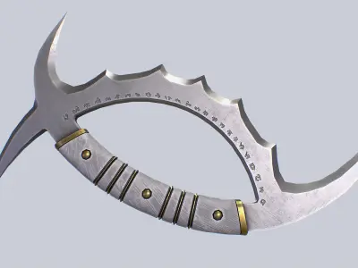Deer horn knife Low-poly 3D model