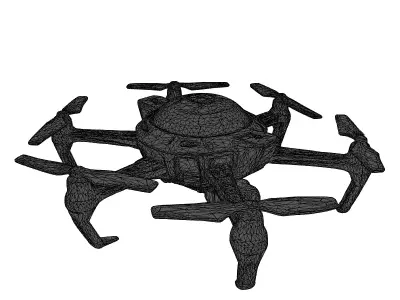 Futuristic Data Drone with Rotor Arms 3D model