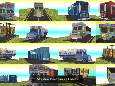 All types of Indian Trucks 3D Model Pack