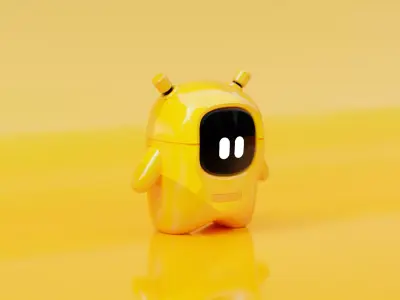 Cute Printable Robot Character 3D model