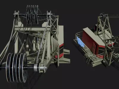 Mobile port Crane heavy duty lift hoist 3D model 3D model