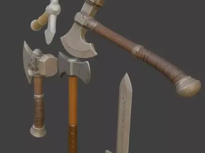 Weapons pack FREE Free low-poly 3D model