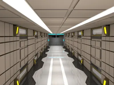 Sci Fi Corridor 3D model 136
