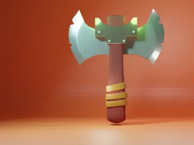 battle axe 3D model shop