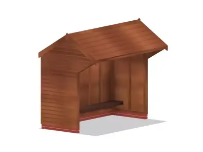 Model Railway Wooden Bus Shelter 3D print model