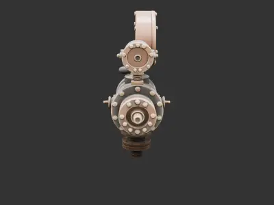 Steampunk Pressure Valve Low-poly 3D model