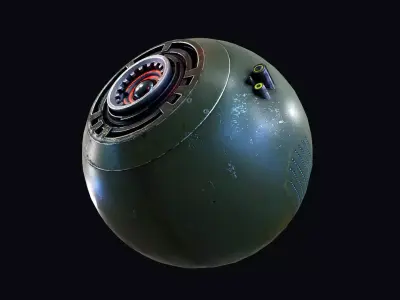 Reconnaissance Sphere Drone PBR Low-poly LODs 3D model