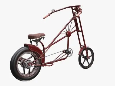 Vintage bicycle stylized 3D model