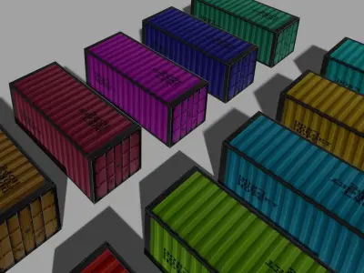 Low Poly Containers 3D model