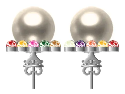 Antique Sea Pearl and Diamond Earring 3D print model