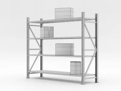 Coloured Warehouse Rack  3D model