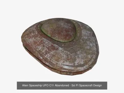 10 Alien Spaceships UFO Collection K Abandoned- Spacecraft 3D Model Pack