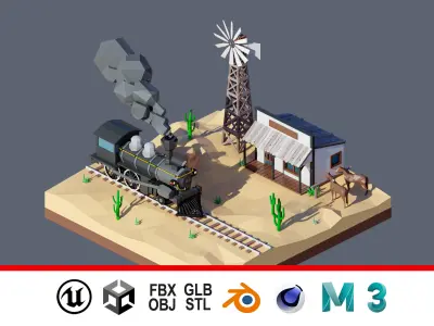 land 9A Low-poly 3D model