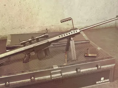 M82 Barrett Game Ready 5 Textures Low-poly 3D model purchase