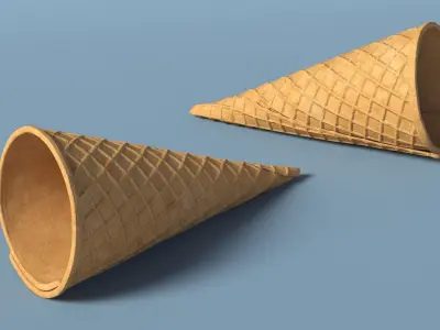 Types of Ice Cream Cones 3D model
