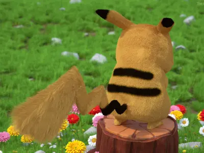 Pikachu Character Sad Fur 3D model