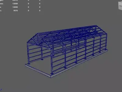 Industrial Metal Hangar 03  3D model