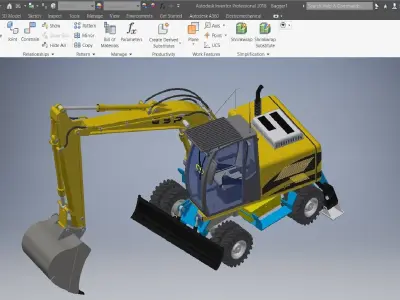 Wheeled Excavator  3d model  3D model
