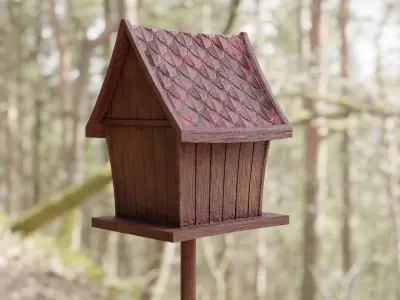 Bird House Low-poly 3D model get