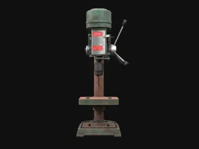 Old Rusty Drill Press  Low-poly 3D model