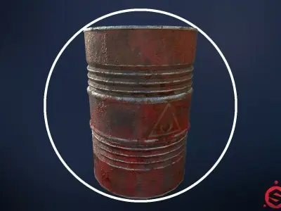 Oil Drum Low-poly 3D model purchase