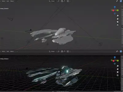 Sci-Fi Single Pilot Spaceship 3D model