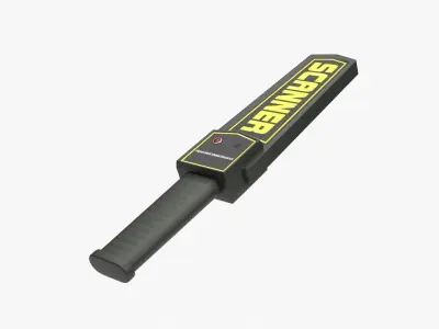 Handheld Metal Detector Low-poly 3D model