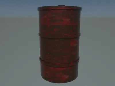 oil barrel rusted  Free low-poly 3D model