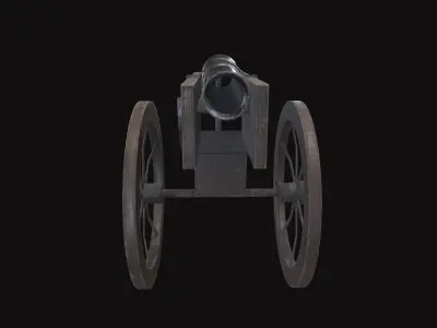 Medieval Cannon V05 Old Low-poly 3D model
