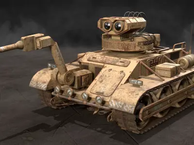 Robot Concept-3-Rusty-4 Colors 3D Model Pack