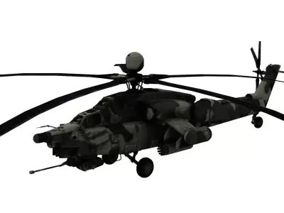 Lowpoly Mi-28 Helicopter 3D Model Low-poly 3D model
