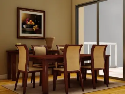 Dinning set dining room furniture 3D model