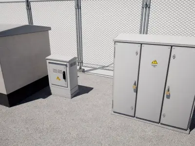  Electrical Substation Low-poly 3D model