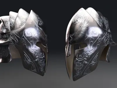 Elite Guardian Helmet  PBR Low Poly Low-poly 3D model