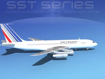 Boeing 707-320 SS Air France 1 3D model