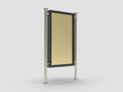 Style advertisement close to a urban street in city 3D model get