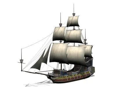 Galleon Low-poly 3D model from CGTrader