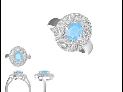 JCD Format Antique wedding rings jewelry jcd programs 3D print model